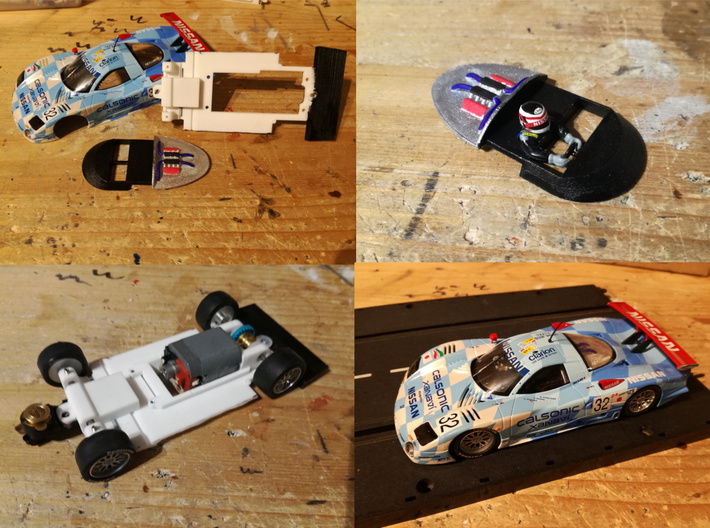 Carrera Universal 132 Nissan R390 Chassis Cockpit 3d printed 