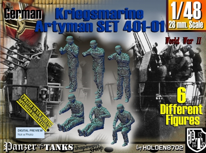 1/48 Kriegsmarine Artyman Set401-01 3d printed