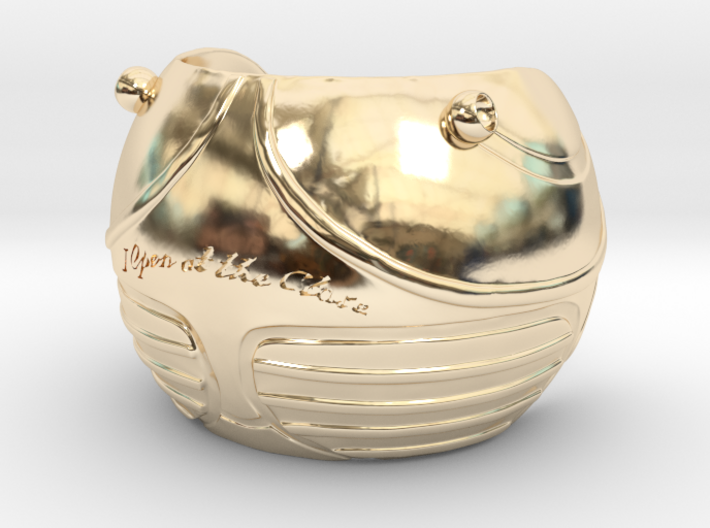 Golden Magical Ball Ring Box (Front half) 3d printed 