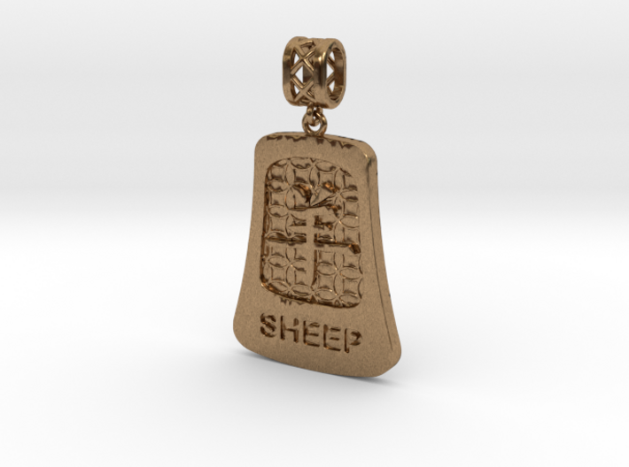 Chinese 12 animals pendant with bail - the sheep 3d printed