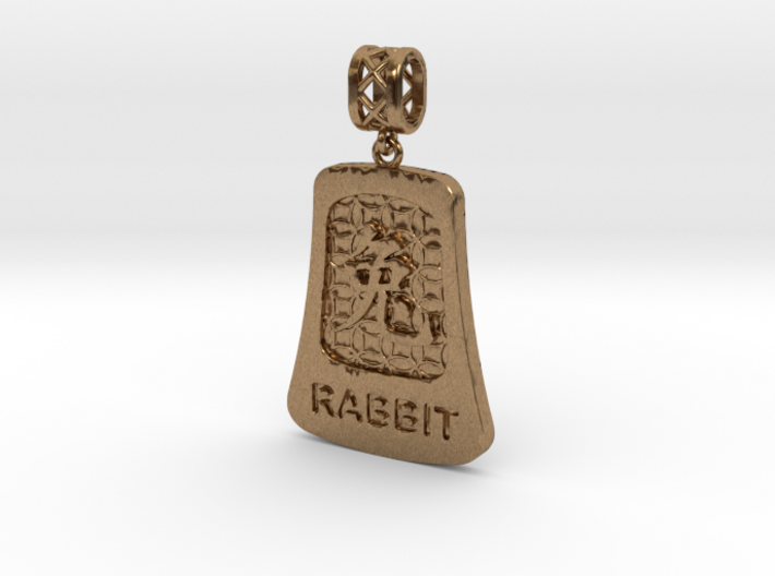 Chinese 12 animals pendant with bail - the rabbit 3d printed