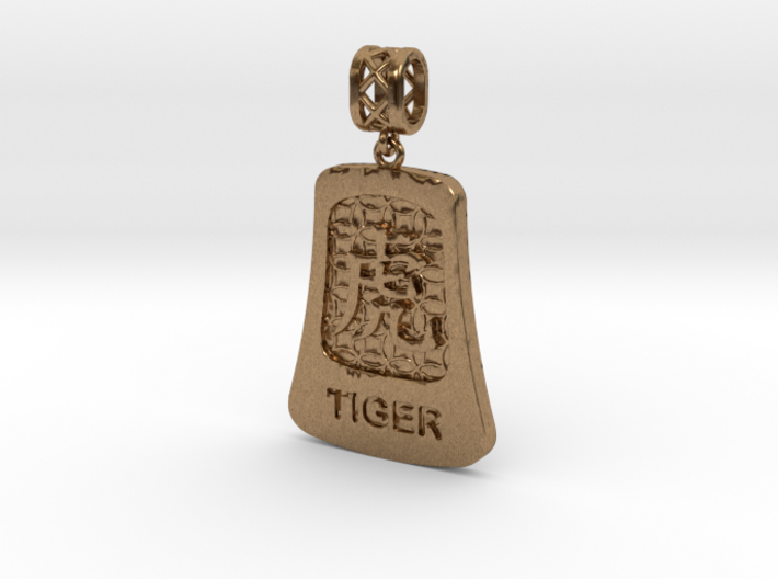 Chinese 12 animals pendant with bail - the tiger 3d printed