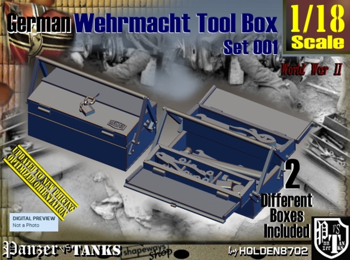 1/18 German WWII Tool Box Set001 3d printed