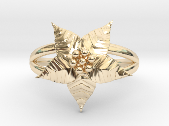 Poinsettia - The Ring of December 3d printed