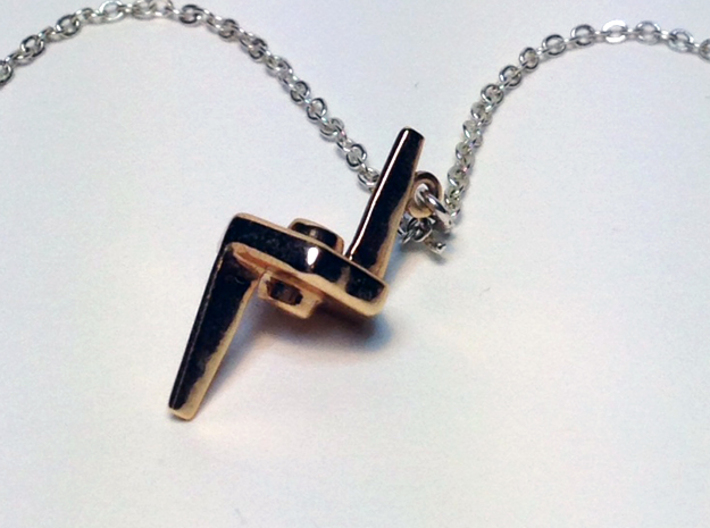 Ressikan Probe Pendant 3d printed printed in "Polished Bronze" materal