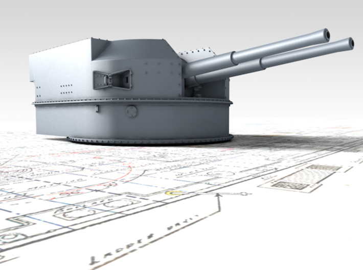 1/96 Battle Class 4.5"/45 QF MKIV RP10 Gun x1 3d printed 3d render showing product detail