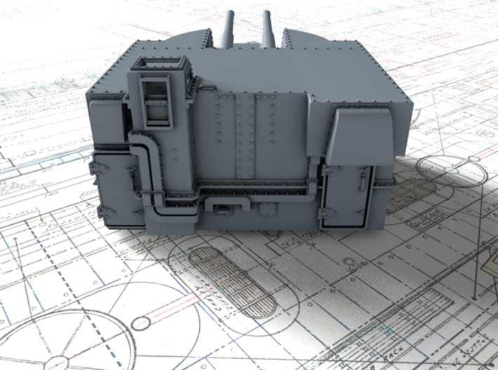 1/144 Battle Class 4.5"/45 QF MKIV RP10 Gun x1 3d printed 3d render showing product detail