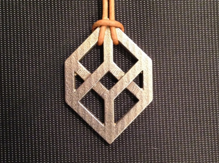 Necker/Impossible Cube Pendant 3d printed 'Front' (Impossible Cube)