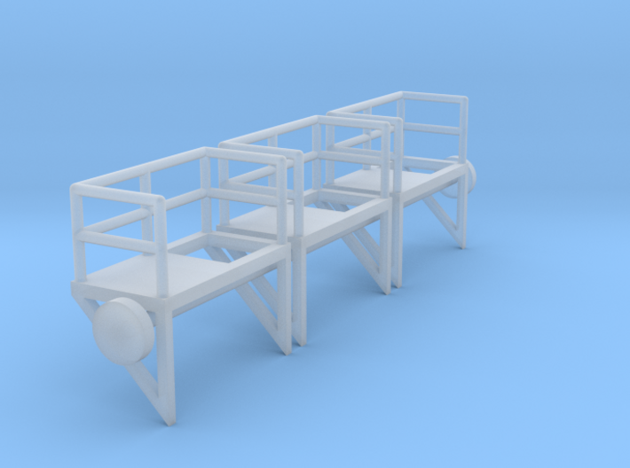 N Scale Cage Ladder Platform Left 3pc 3d printed