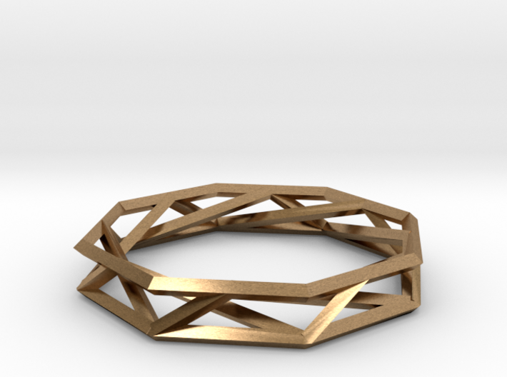 Octagon Wireframe Geometric Ring 3d printed
