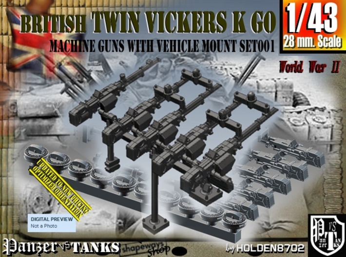 1/43 Vickers K GO Set001 3d printed