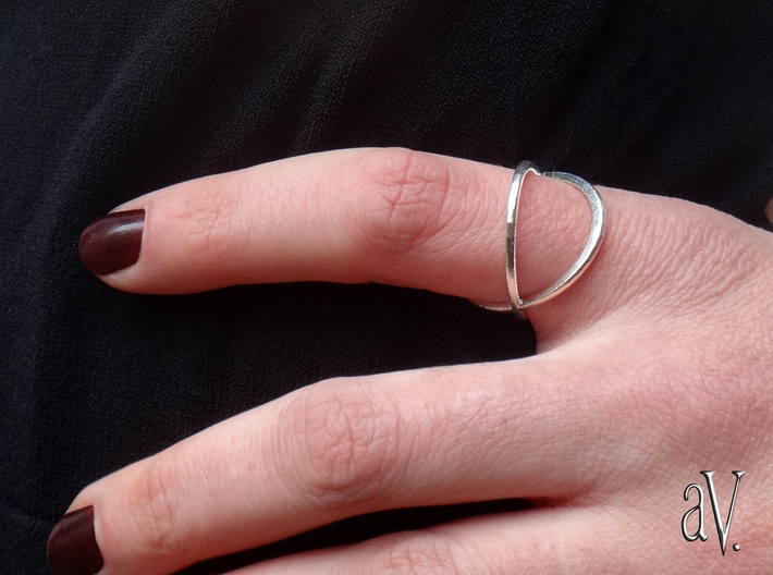 Line Double Circle Ring 3d printed 