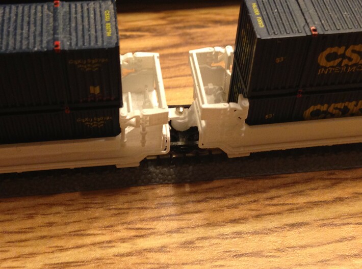 Twin Stack Container cars Z scale 3d printed