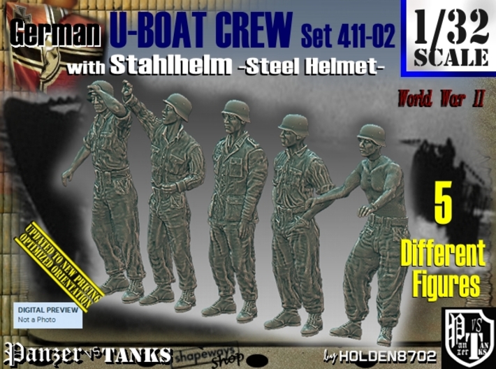 1/32 German U-Boot Crew Set411-02 3d printed