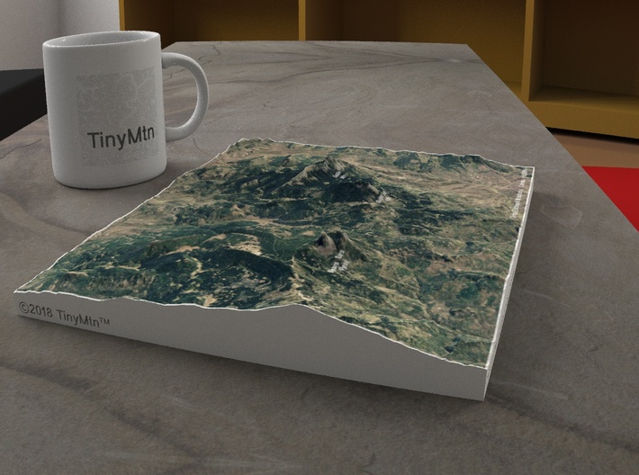 Central Elkhead Mountains, Colorado, 1:62500 3d printed 