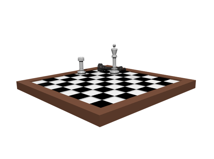 1/18 Scale Chess Board Mid-game (v04) 3d printed 