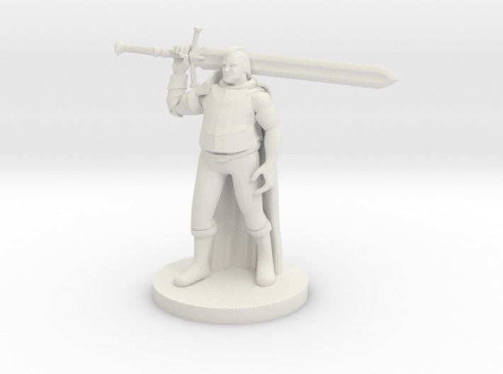 Fluffy Paladin with a big Sword 3d printed