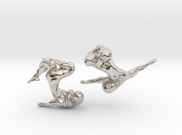 Sculptural Nudes Cufflinks 3d printed