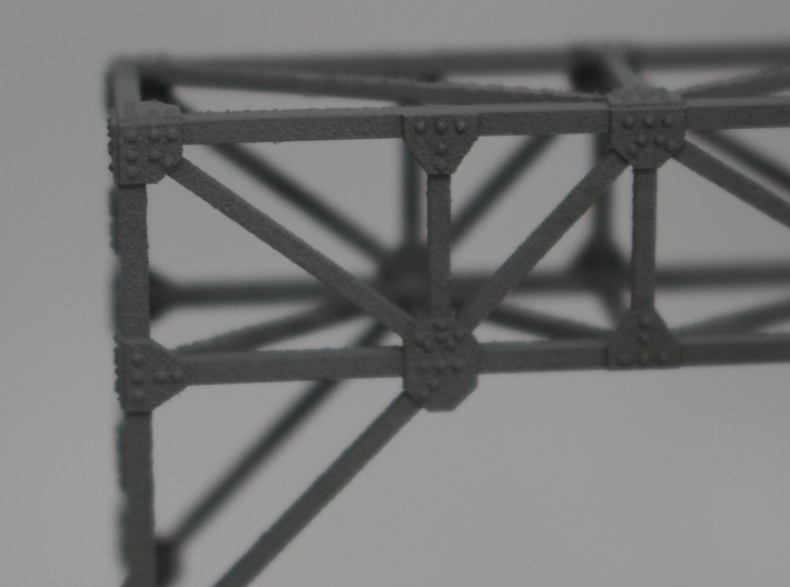 N Scale Signal Bridge Gantry 2 tracks 2pc 3d printed Detail of the rivets