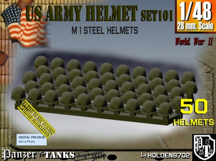 1/48 US M1 Helmet set101 3d printed