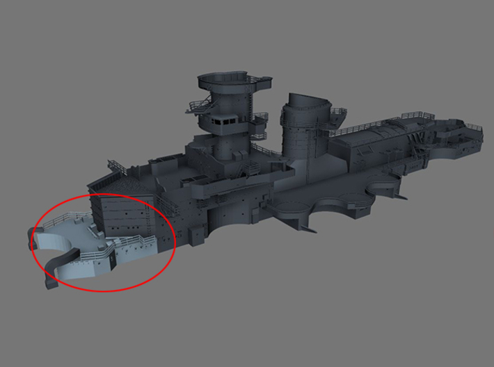 1/200 DKM Scharnhorst Fore Superstructure Deck 3d printed 