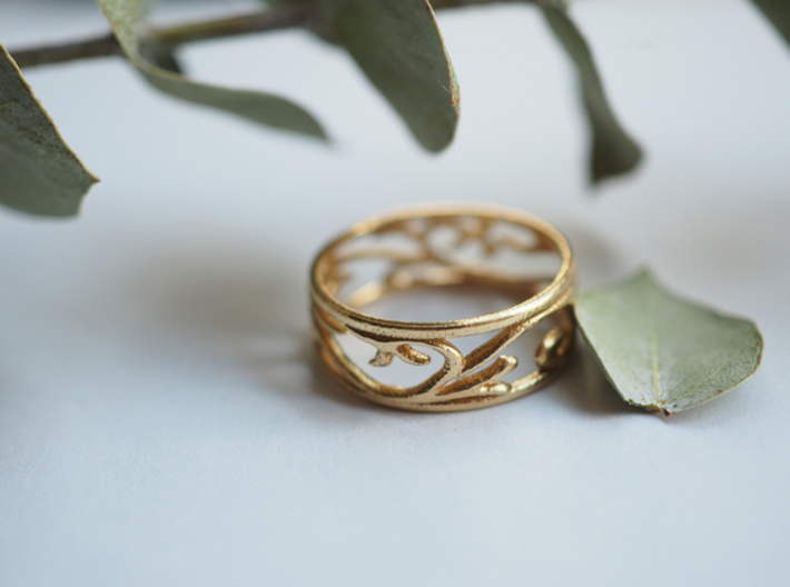 Delicate Ivy Ring 3d printed