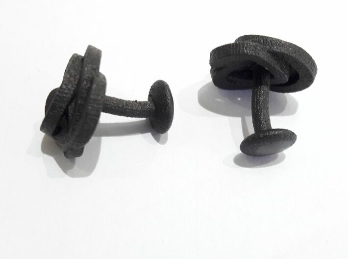 Air and Water Cufflinks  3d printed black Cufflinks 