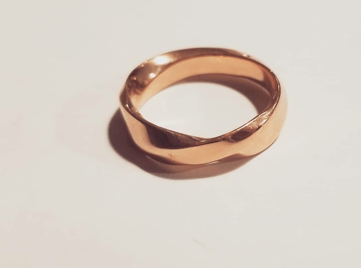 Möbius Ring 3d printed Rose Gold Plated
