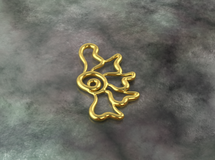 Flower ghost 3d printed gold material