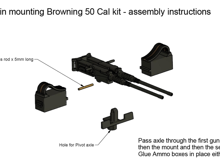 Twin Browning 50 Calibre 1/35 3d printed 