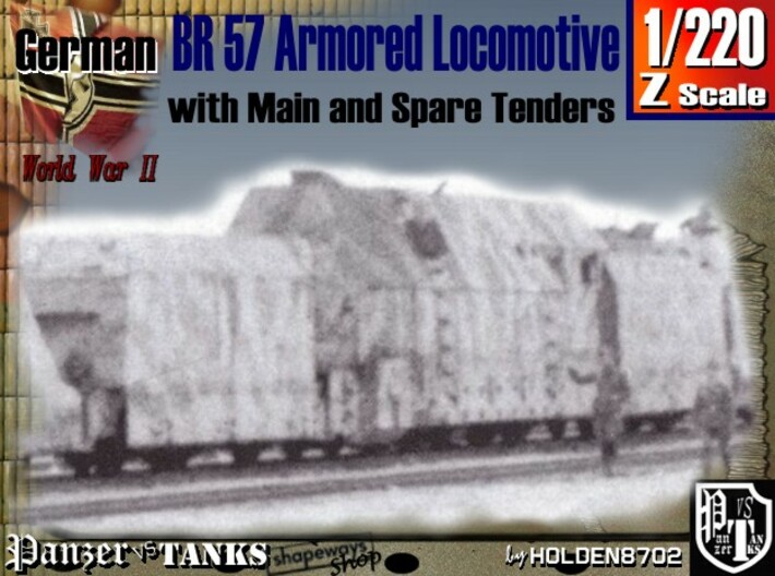 Z 1-220 BR 57 Armored Loco + 2 Tenders For BP-42 3d printed 