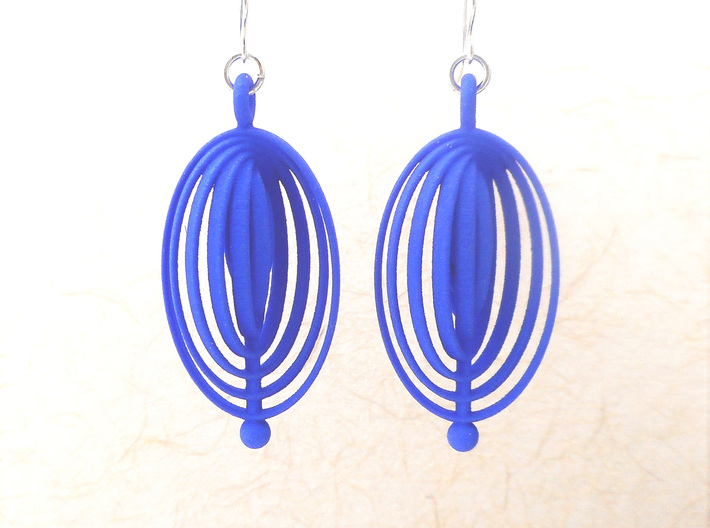 Ovals - Earrings in Nylon Plastic 3d printed 