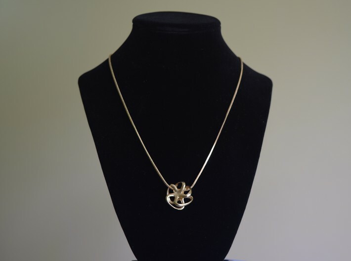 Octopus pendant necklace 3d printed pendant necklace in raw brass