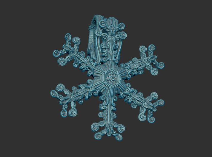 Snow Crystal Pendant 3d printed 