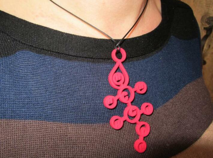 Drop of Alcohol 3d printed pendant in red