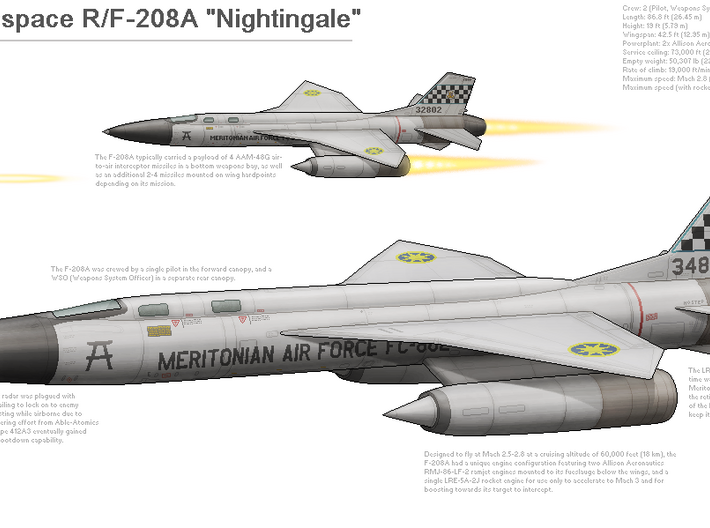 F-208A Nightingale Interceptor 3d printed 
