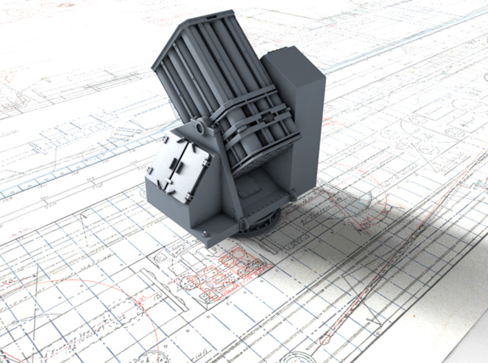 1/96 Royal Navy 7" UP Launcher x1 3d printed 3d render showing product detail