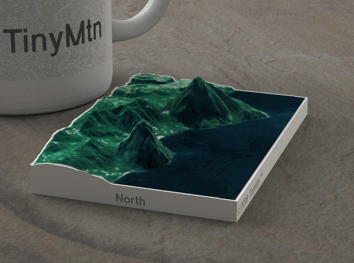 Les Pitons, St. Lucia, 1:50000 3d printed