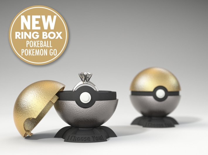 Pokeball Pokemon Go &quot;Ring Box&quot; METALLIC TOP COVER 3d printed This listing includes only the Metallic Top Cover, buy the other parts in the links in the description.