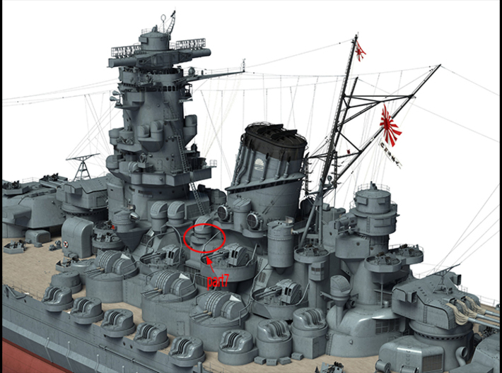1/96 Yamato superstructures part7 3d printed