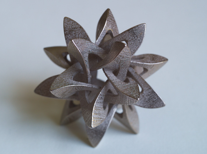 Icosarachnehedron 3d printed Polished Nickel Steel