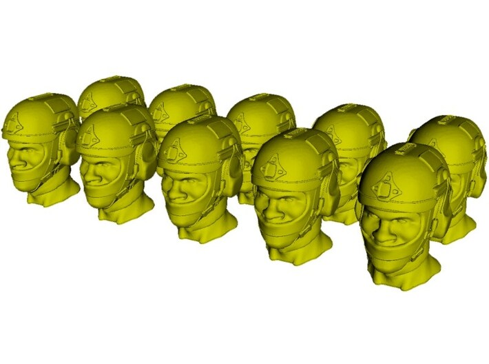 1/50 scale SOCOM operator E helmet &amp; heads x 10 3d printed