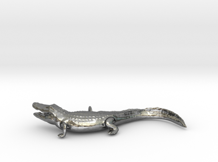 Gator-pendant-hollow 3d printed