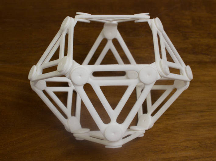 Jointed Jitterbug a.k.a Cuboctahedron a.k.a Vector 3d printed Expanded 1