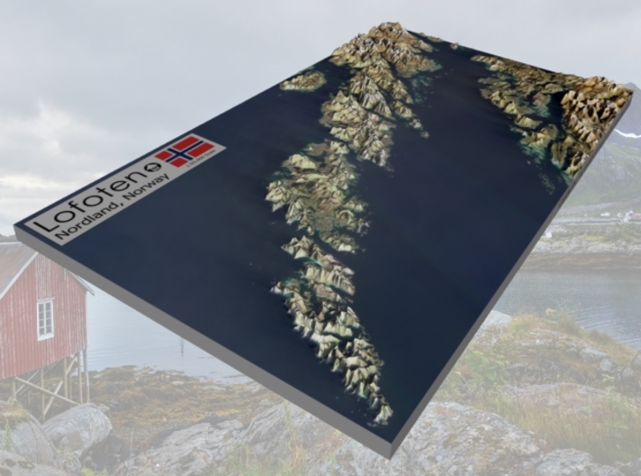 Lofoten, Norway Map: 8.5"x14" 3d printed 