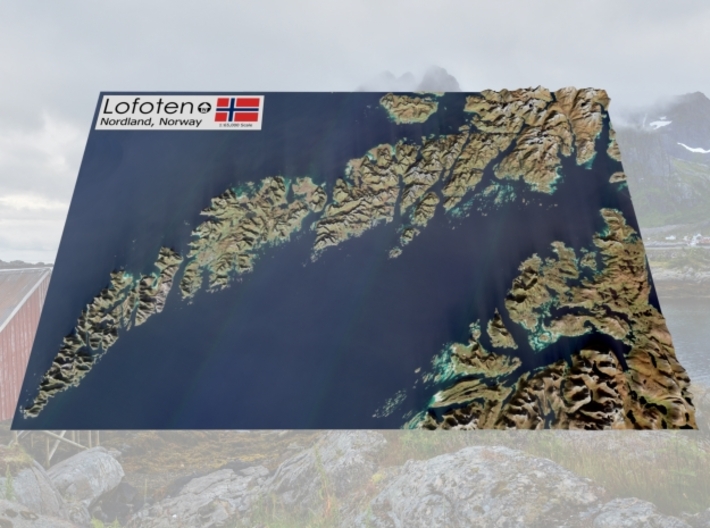 Lofoten, Norway Map: 8.5&quot;x14&quot; 3d printed