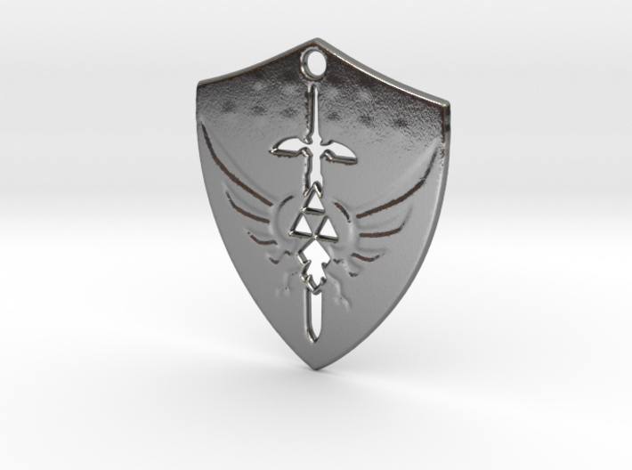 Zelda Triforce Hylian Shield Pendant 3d printed