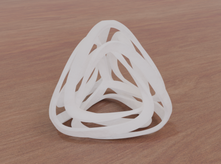 Twisted Tetrahedron (Thin) 3d printed White Strong (render)