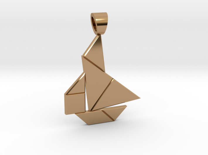 Boat tangram [pendant] 3d printed