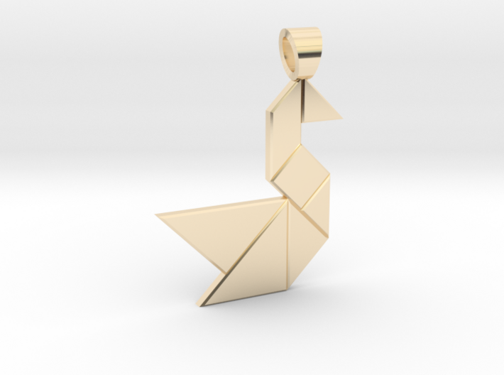 Swan tangram [pendant] 3d printed